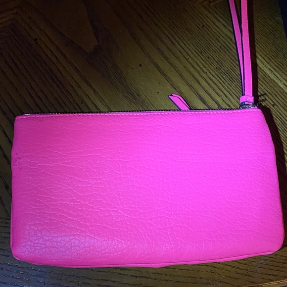 Juicy Couture Wristlet Neon Fluorescent Pink Purse Bag EUC - Picture 5 of 7